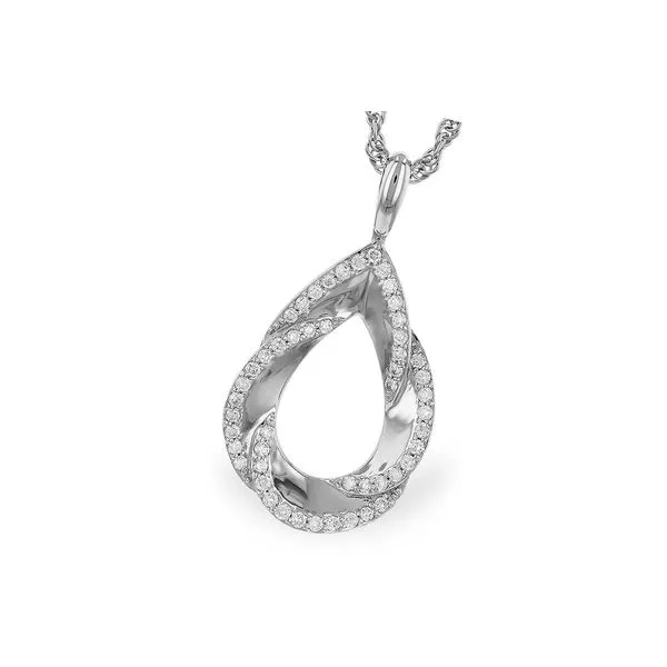 HIGH POLISH PEAR SHAPE DIAMOND NECKLACE Miller's Fine Jewelers Moses Lake, WA