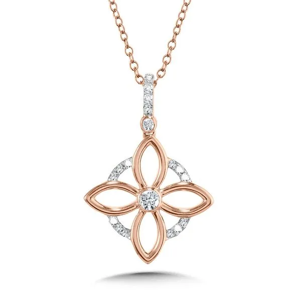 ROSE GOLD FLOWER DIAMOND NECKLACE Miller's Fine Jewelers Moses Lake, WA