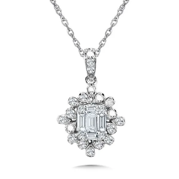 BAGUETTE CLUSTER DIAMOND NECKLACE Miller's Fine Jewelers Moses Lake, WA