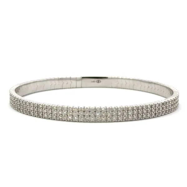 WHITE GOLD THREE ROW DIAMOND FLEXI BANGLE Miller's Fine Jewelers Moses Lake, WA