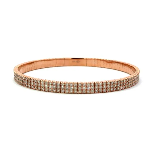 ROSE GOLD THREE ROW DIAMOND FLEXI BANGLE Miller's Fine Jewelers Moses Lake, WA
