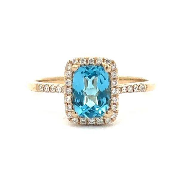 BLUE TOPAZ HALO RING Miller's Fine Jewelers Moses Lake, WA