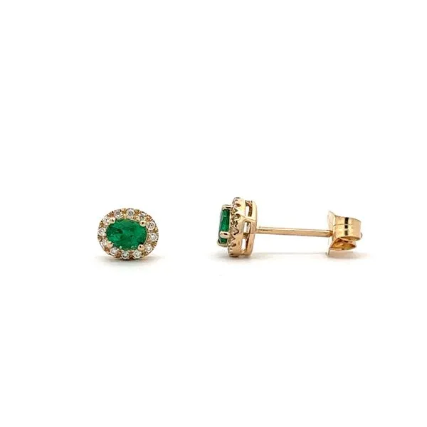 OVAL HALO EMERALD EARRINGS Miller's Fine Jewelers Moses Lake, WA