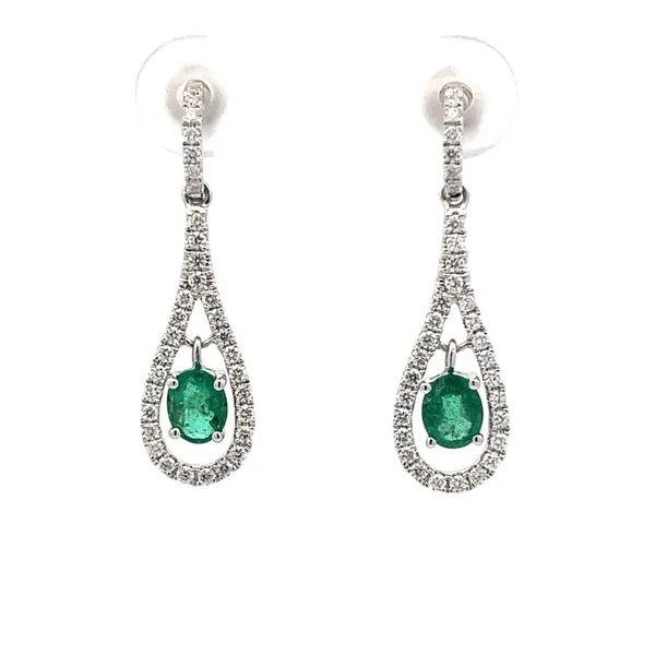 OVAL EMERALD DIAMOND DANGLES Miller's Fine Jewelers Moses Lake, WA