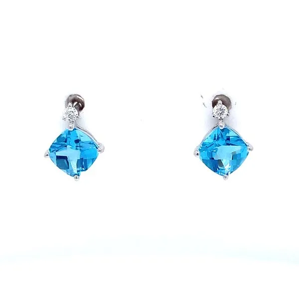 CUSHION CUT BLUE TOPAZ EARRINGS