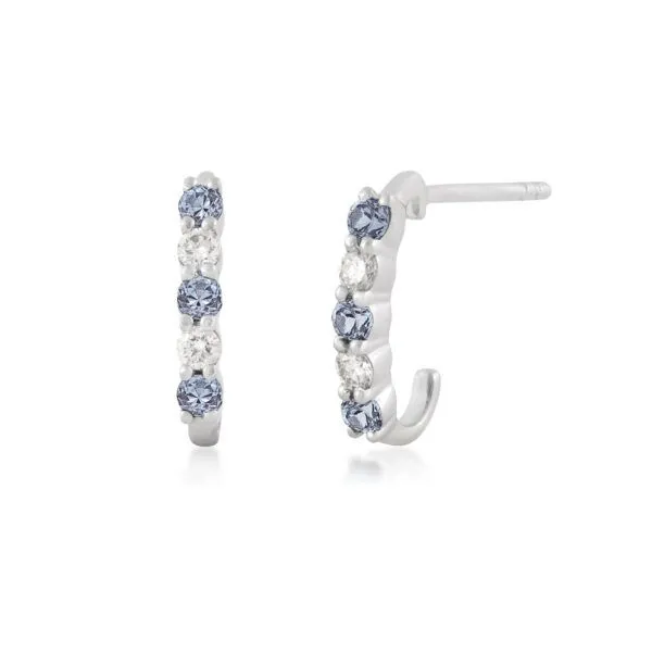 YOGO SAPPHIRE & DIAMOND DEMI HOOPS Miller's Fine Jewelers Moses Lake, WA