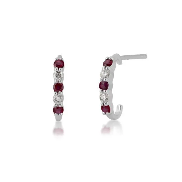 RUBY & DIAMOND DEMI HOOPS Miller's Fine Jewelers Moses Lake, WA