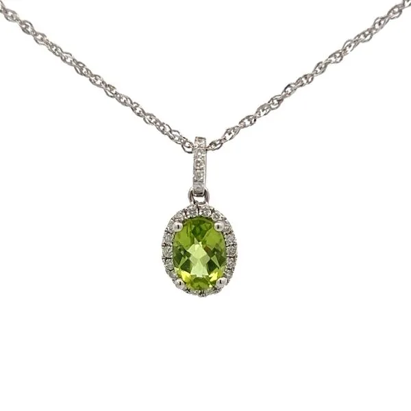 DIAMOND HALO PERIDOT NECKLACE Miller's Fine Jewelers Moses Lake, WA