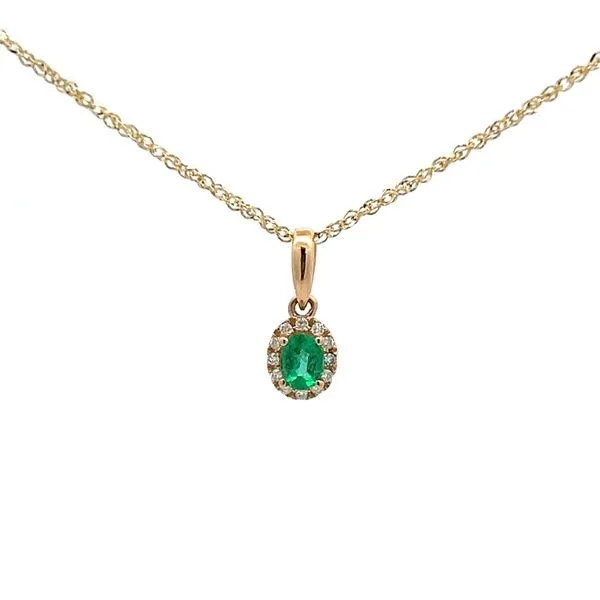 OVAL HALO EMERALD NECKLACE Miller's Fine Jewelers Moses Lake, WA