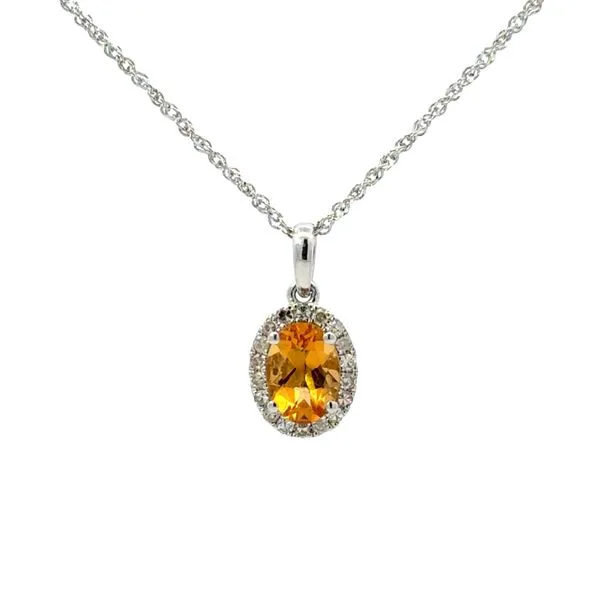 DIAMOND HALO CITRINE NECKLACE Miller's Fine Jewelers Moses Lake, WA