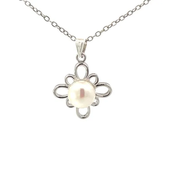 SILVER FLOWER PEARL NECKLACE Miller's Fine Jewelers Moses Lake, WA