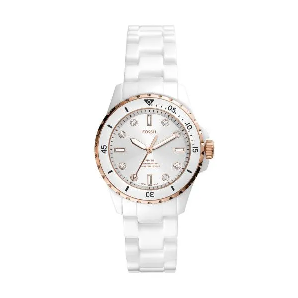WHITE CERAMIC FOSSIL WATCH Miller's Fine Jewelers Moses Lake, WA