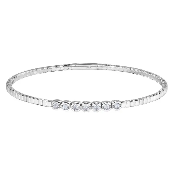 SILVER CZ FLEXI BANGLE Miller's Fine Jewelers Moses Lake, WA