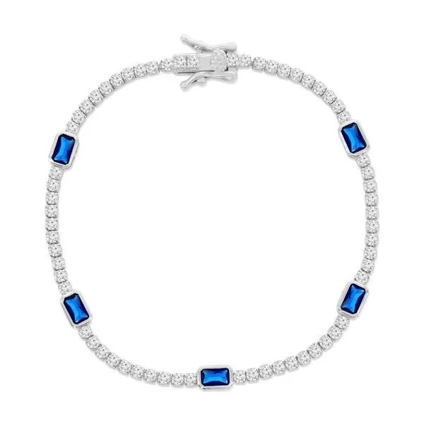 SILVER CREATED SAPPHIRE BRACELET Miller's Fine Jewelers Moses Lake, WA