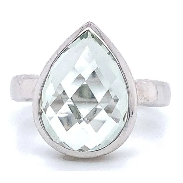 SILVER PEAR SHAPE GREEN QUARTZ RING Miller's Fine Jewelers Moses Lake, WA