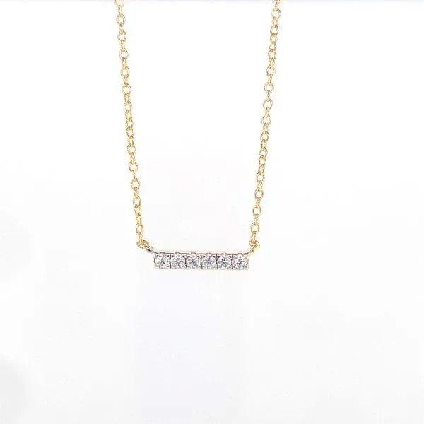 GOLD PLATED CZ BAR NECKLACE Miller's Fine Jewelers Moses Lake, WA