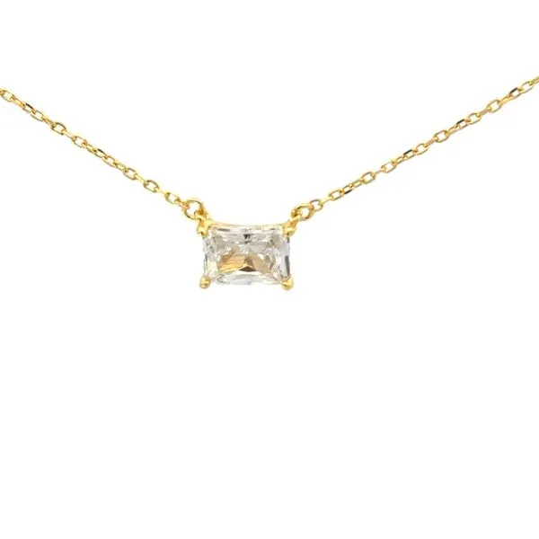 GOLD PLATED EMERALD CUT CZ NECKLACE Miller's Fine Jewelers Moses Lake, WA