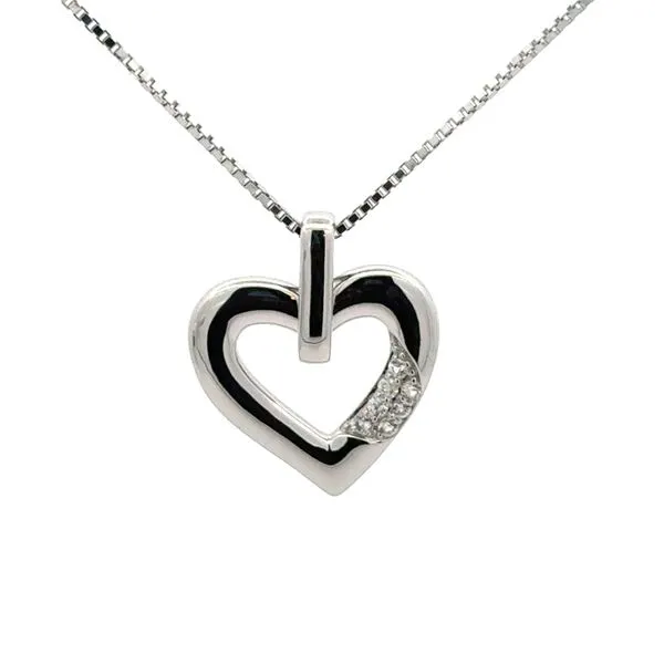 SILVER WHITE SAPPHIRE HEART NECKLACE Miller's Fine Jewelers Moses Lake, WA