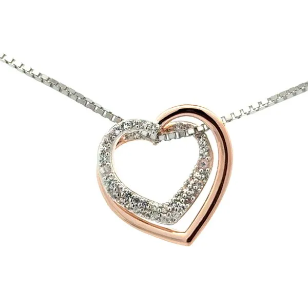 ROSE GOLD PLATED DOUBLE HEART NECKLACE Miller's Fine Jewelers Moses Lake, WA