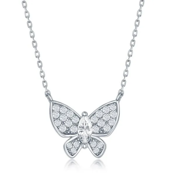SILVER CZ BUTTERFLY NECKLACE Miller's Fine Jewelers Moses Lake, WA