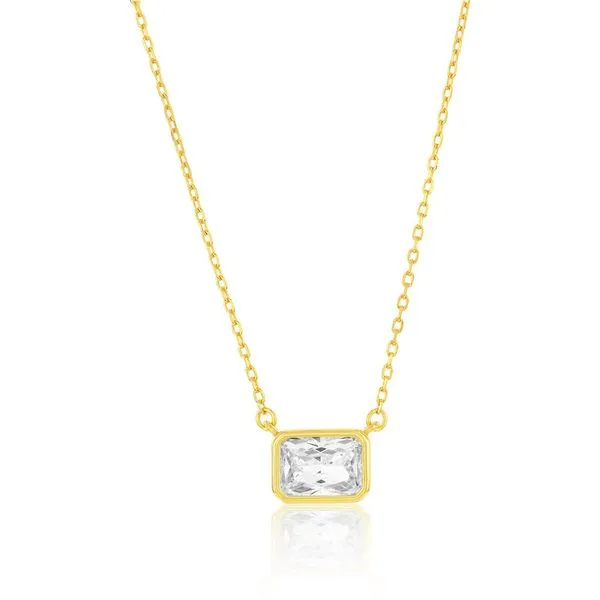 GOLD PLATED EMERALD CUT CZ NECKLACE Miller's Fine Jewelers Moses Lake, WA