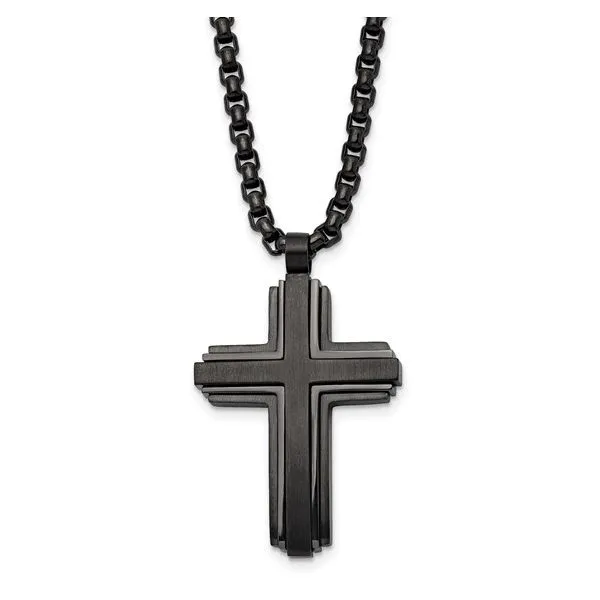BLACK STAINLESS STEEL CROSS PENDANT Miller's Fine Jewelers Moses Lake, WA
