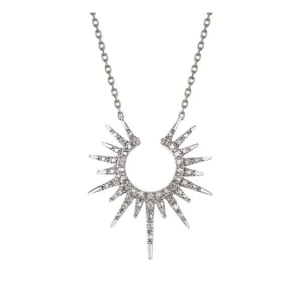 SILVER DIAMOND SUNBURST NECKLACE Miller's Fine Jewelers Moses Lake, WA
