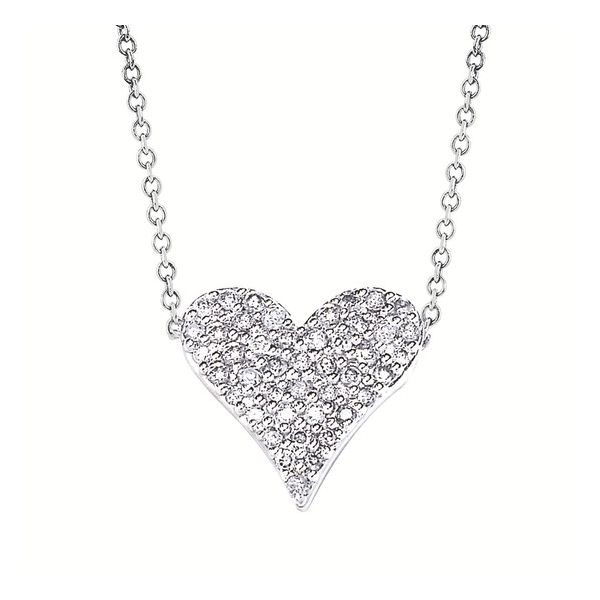 SILVER AND DIAMOND HEART NECKLACE Miller's Fine Jewelers Moses Lake, WA