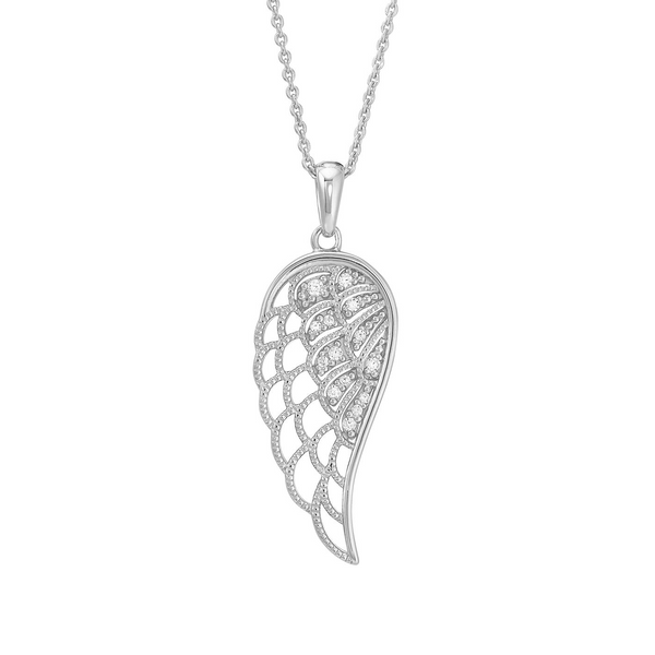 SILVER CZ ANGEL WING NECKLACE Miller's Fine Jewelers Moses Lake, WA
