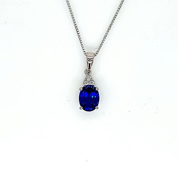 OVAL SYNTHETIC SAPPHIRE NECKLACE Miller's Fine Jewelers Moses Lake, WA