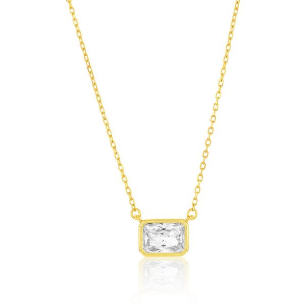 GOLD PLATED EMERALD CUT CZ NECKLACE Miller's Fine Jewelers Moses Lake, WA
