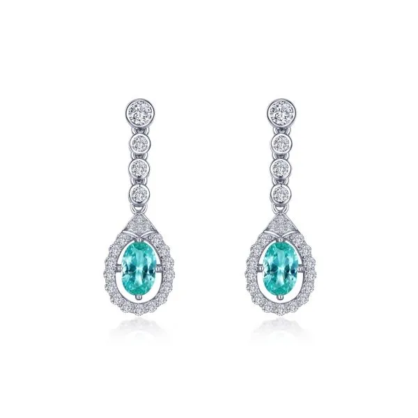 TEAL SAPPHIRE DANGLES Miller's Fine Jewelers Moses Lake, WA