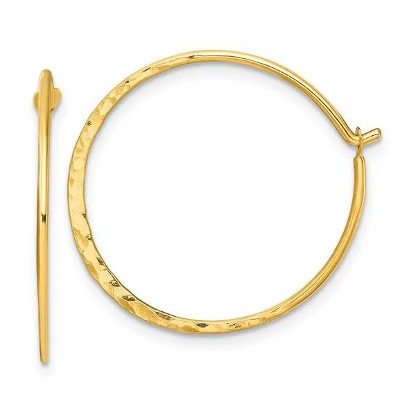 GOLD PLATED HAMMERED DESIGN HOOPS Miller's Fine Jewelers Moses Lake, WA