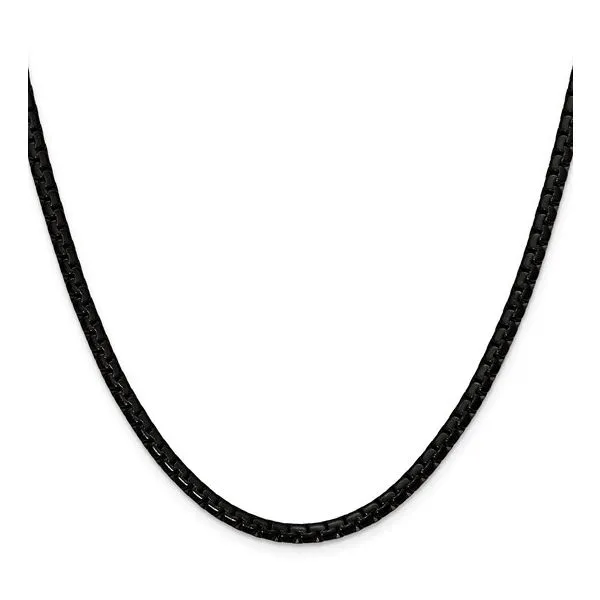 BLACK STAINLESS STEEL FLAT BOX CHAIN Miller's Fine Jewelers Moses Lake, WA
