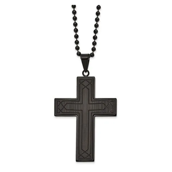 BLACK STAINLESS STEEL CROSS PENDANT Miller's Fine Jewelers Moses Lake, WA