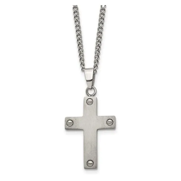 TITANIUM STUDDED CROSS NECKLACE Miller's Fine Jewelers Moses Lake, WA