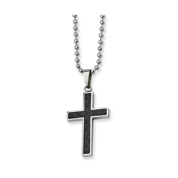 BLACK CARBON FIBER CROSS PENDANT Miller's Fine Jewelers Moses Lake, WA
