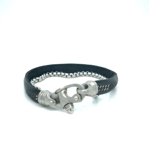BLACK LEATHER BRACELET Miller's Fine Jewelers Moses Lake, WA