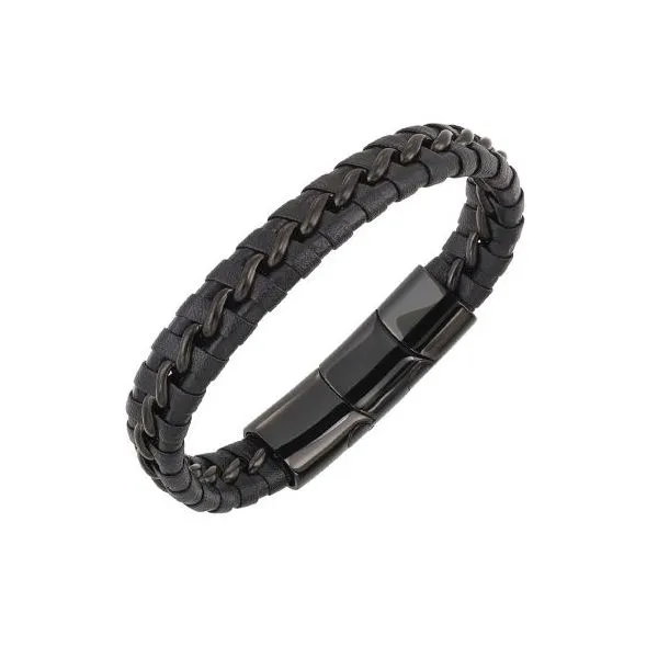 BLACK LEATHER BRACELET Miller's Fine Jewelers Moses Lake, WA