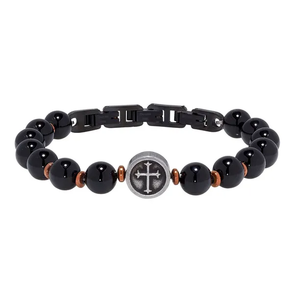 CROSS BLACK BEADED BRACELET Miller's Fine Jewelers Moses Lake, WA