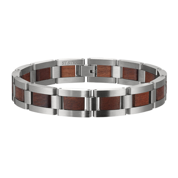 STAINLESS STEEL WOOD BRACELET Miller's Fine Jewelers Moses Lake, WA