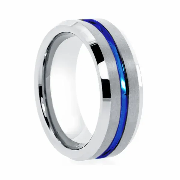 BLUE LINE TUNGSTEN BAND SIZE 13 Miller's Fine Jewelers Moses Lake, WA