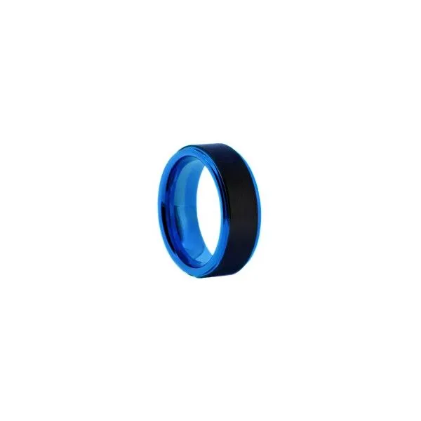 BLUE & BLACK TUNGSTEN BAND SIZE 13 Miller's Fine Jewelers Moses Lake, WA