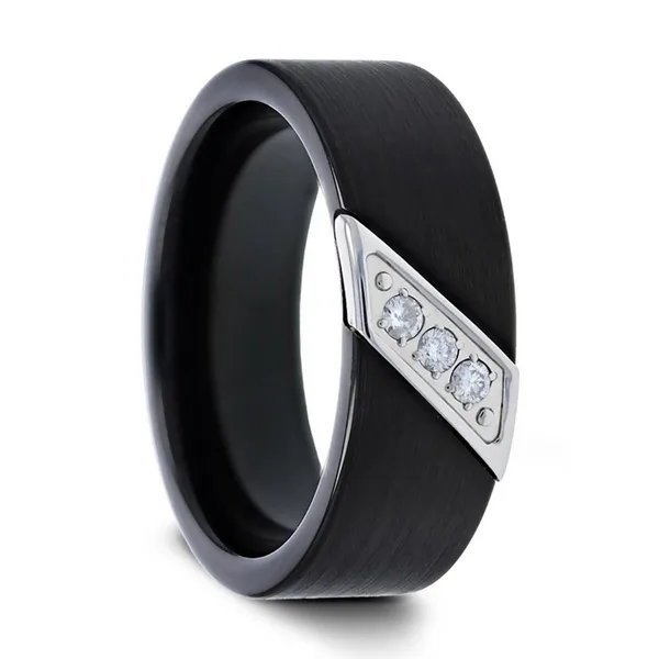 BLACK TUNGSTEN DIAMOND BAND Miller's Fine Jewelers Moses Lake, WA