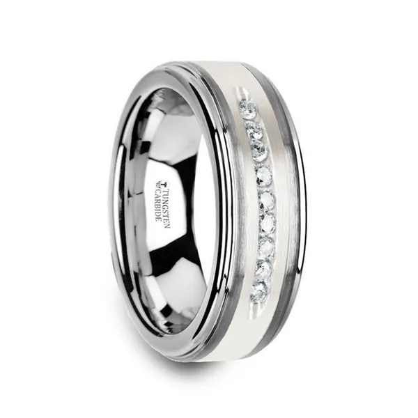TUNGSTEN & SILVER DIAMOND BAND Miller's Fine Jewelers Moses Lake, WA