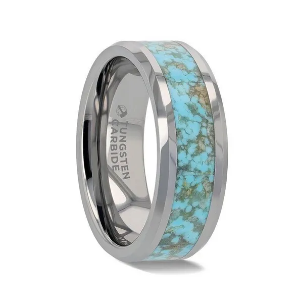 TURQUOISE INLAY TUNGSTEN BAND Miller's Fine Jewelers Moses Lake, WA