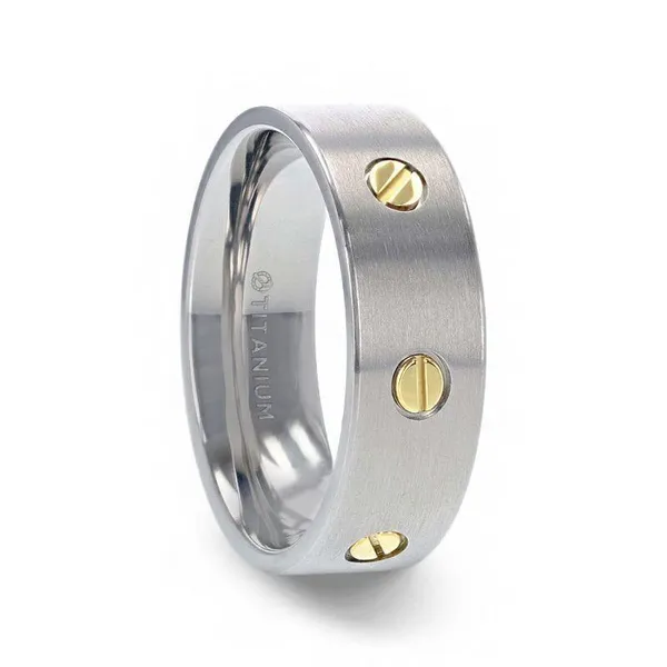 SCREW DESIGN TITANIUM BAND Miller's Fine Jewelers Moses Lake, WA
