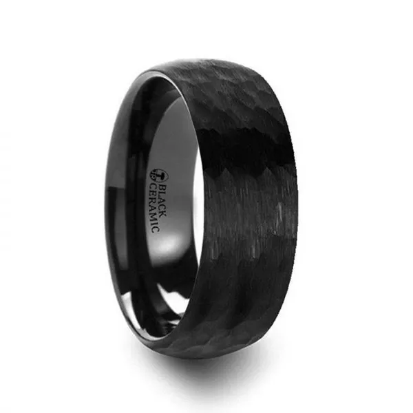 HAMMERED FINISH BLACK CERAMIC BAND Miller's Fine Jewelers Moses Lake, WA