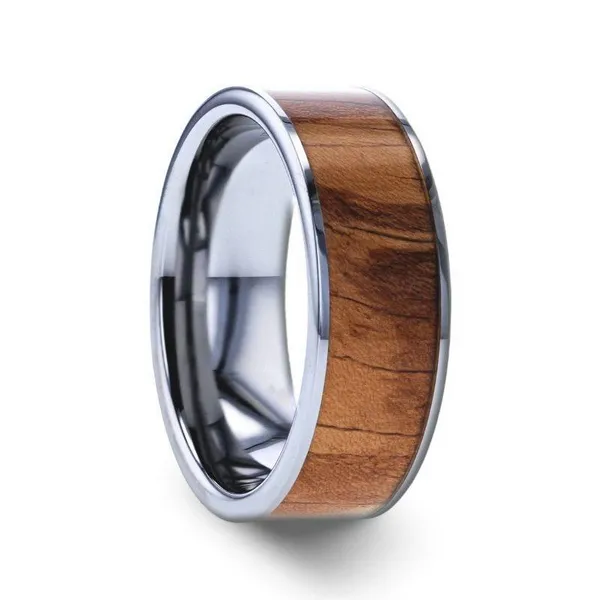 OLIVE WOOD INLAY TUNGSTEN BAND Miller's Fine Jewelers Moses Lake, WA