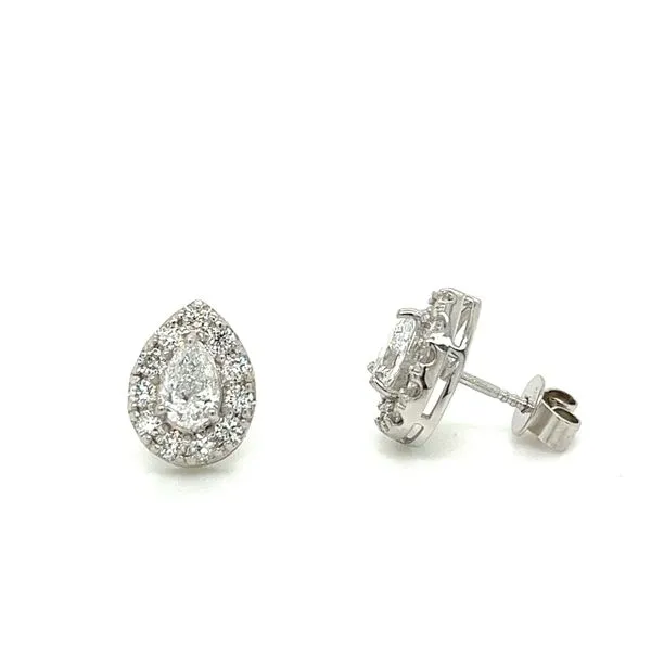PEAR SHAPE HALO LABORATORY GROWN DIAMOND STUDS Miller's Fine Jewelers Moses Lake, WA